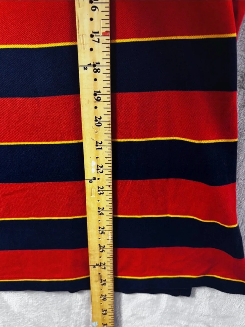 Polo by Ralph Lauren Golf Orange & Navy Striped Pima Cotton Polo Shirt